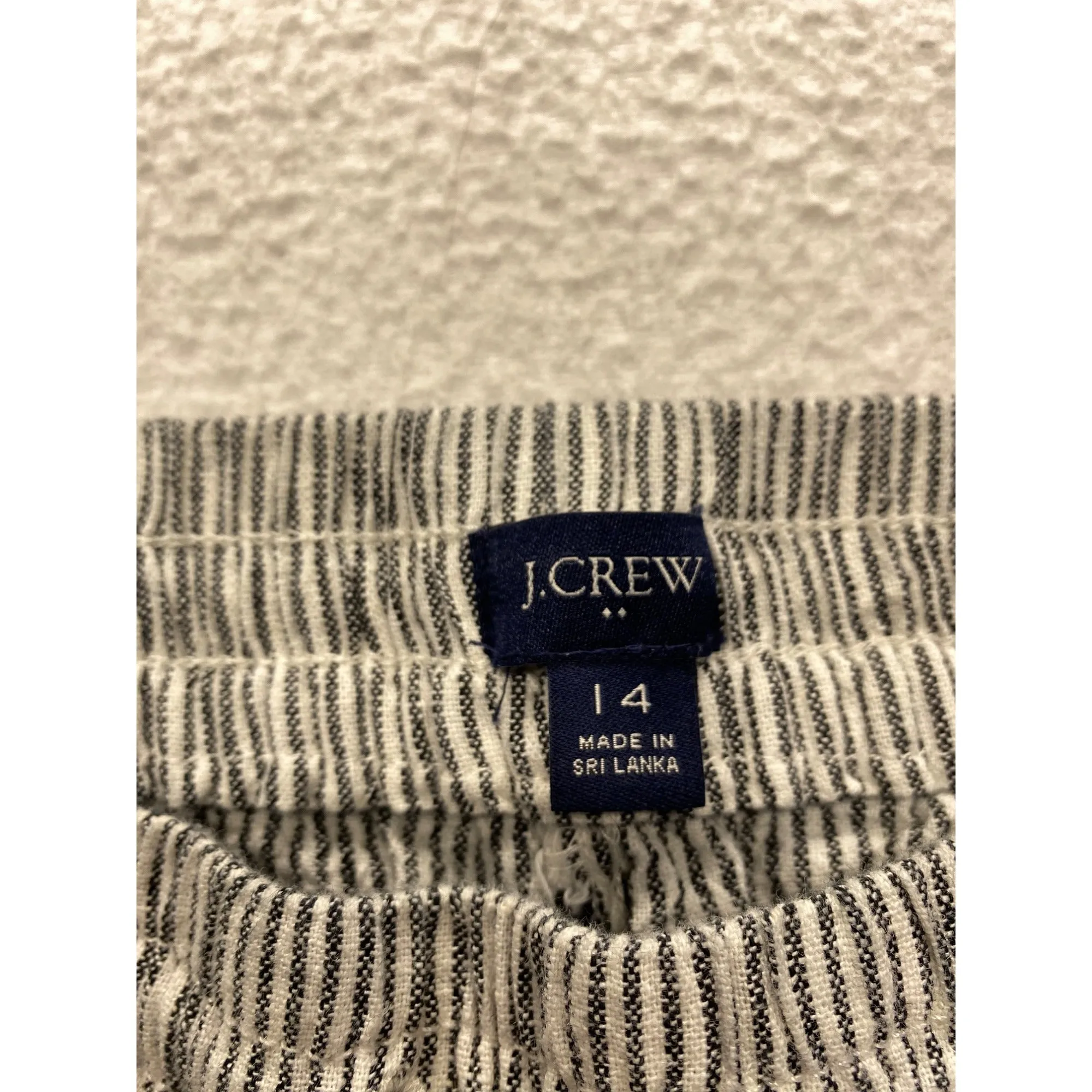J.Crew Womens Striped Linen/Cotton Blend Elastic-Waist Pants #7326