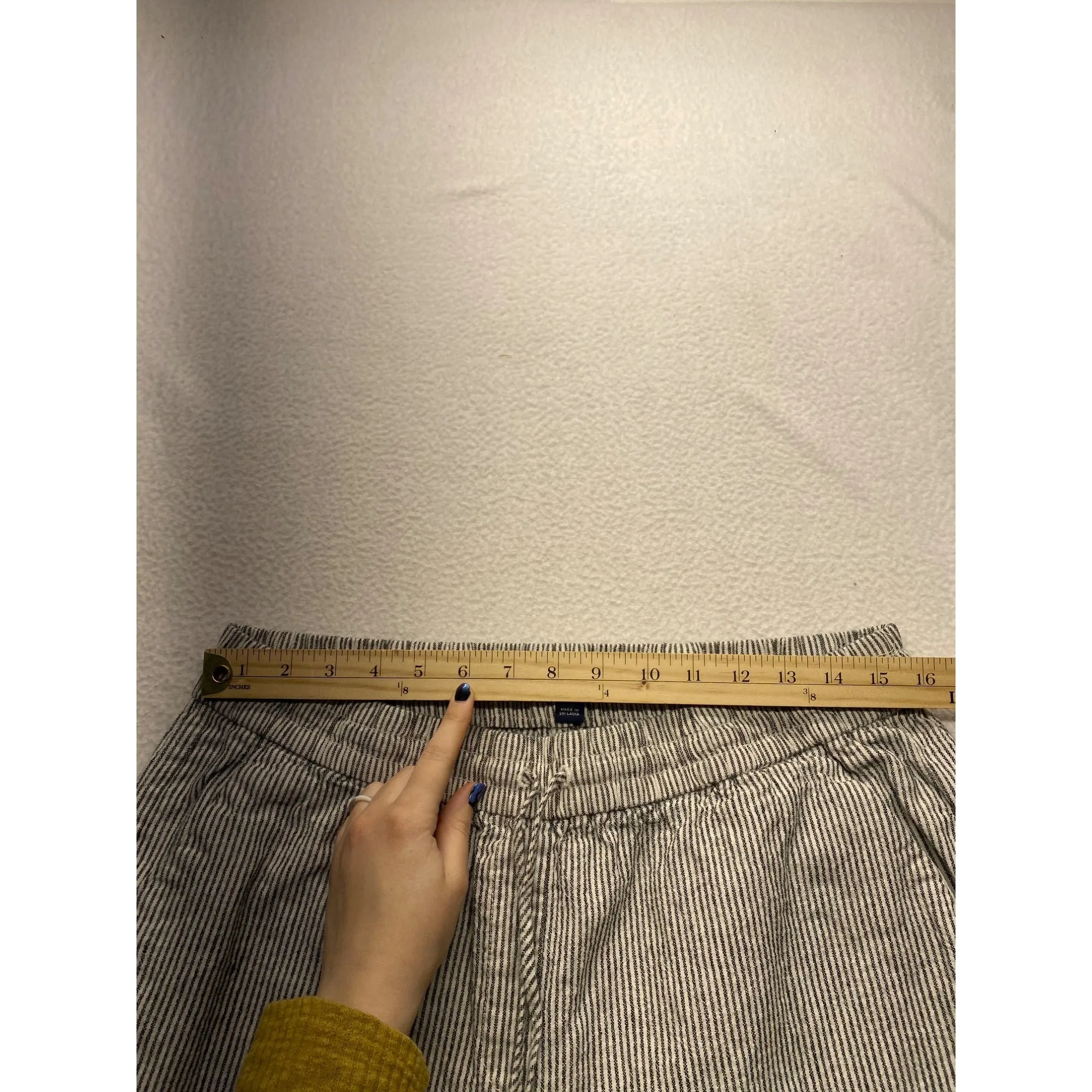 J.Crew Womens Striped Linen/Cotton Blend Elastic-Waist Pants #7326