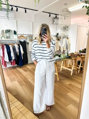Jude Linen Pants White