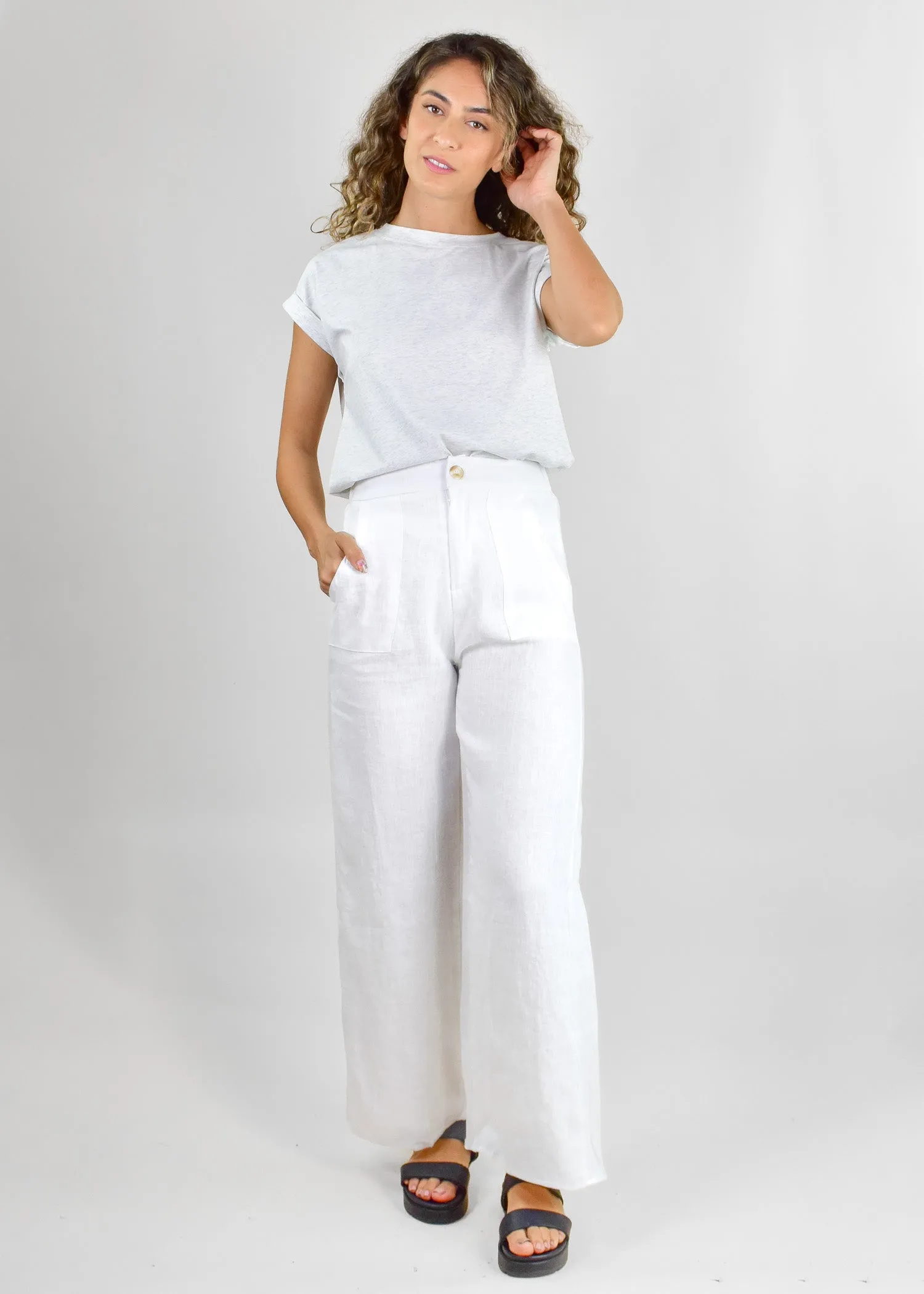 JUDE LINEN PANTS - WHITE