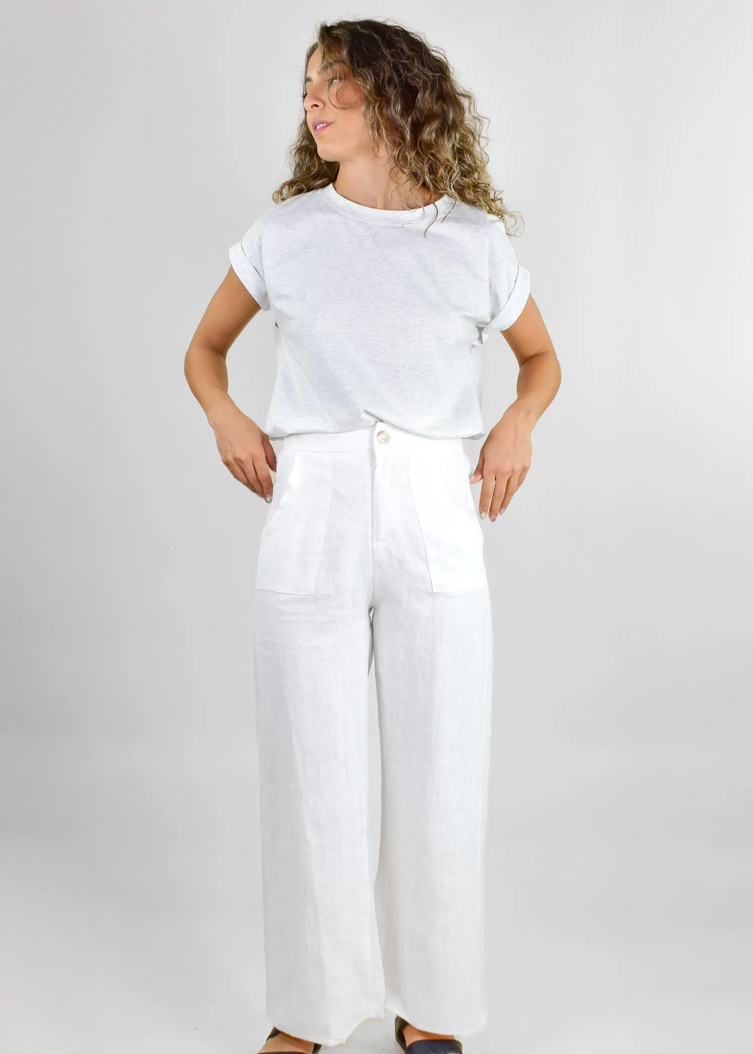 JUDE LINEN PANTS - WHITE