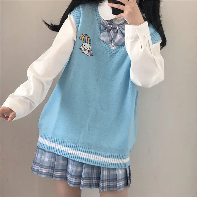 Kawaii Hit Color Bowknot Sweaters