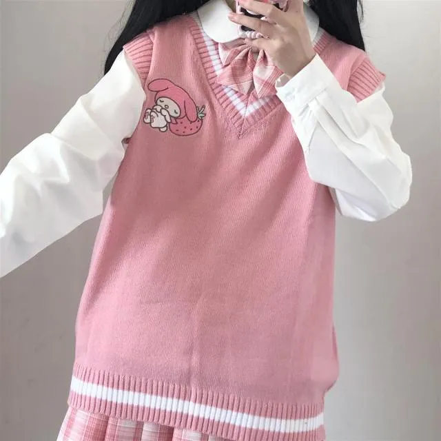 Kawaii Hit Color Bowknot Sweaters