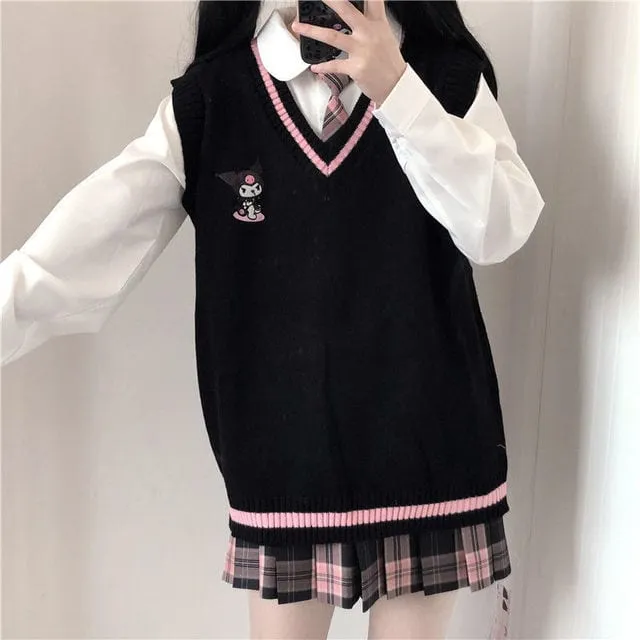 Kawaii Hit Color Bowknot Sweaters