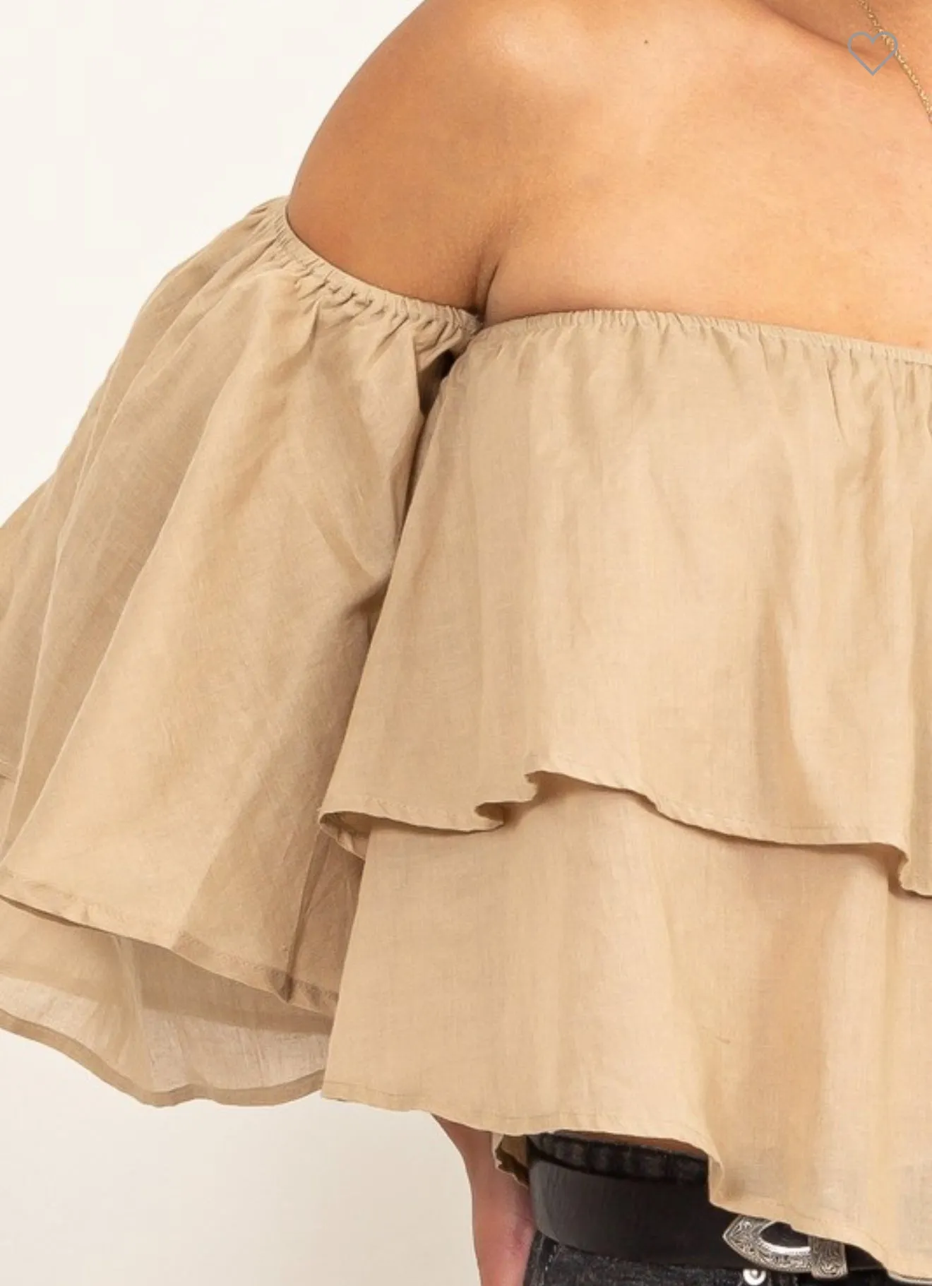 Khaki Off Shoulder Blouse