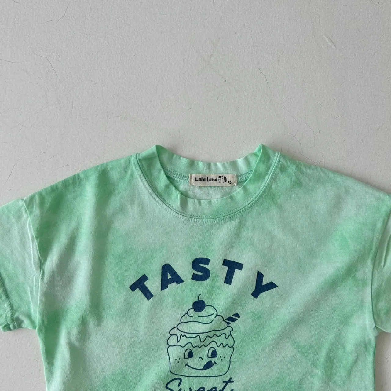 Kids Tie-Dye Cupcake Tee- Mint