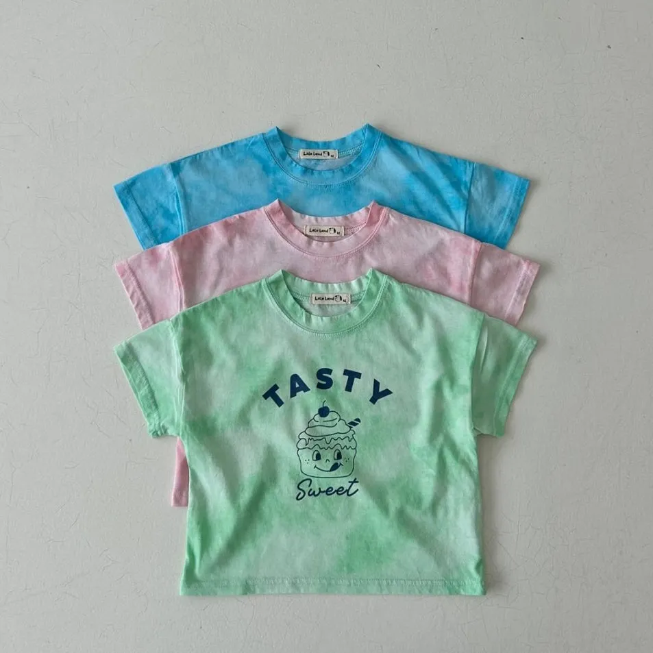 Kids Tie-Dye Cupcake Tee- Mint
