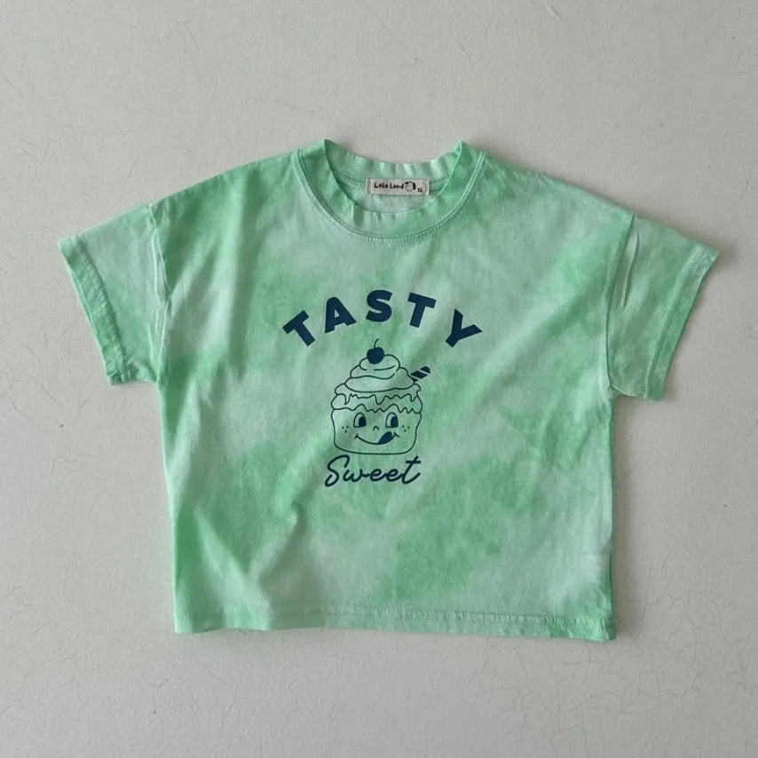 Kids Tie-Dye Cupcake Tee- Mint