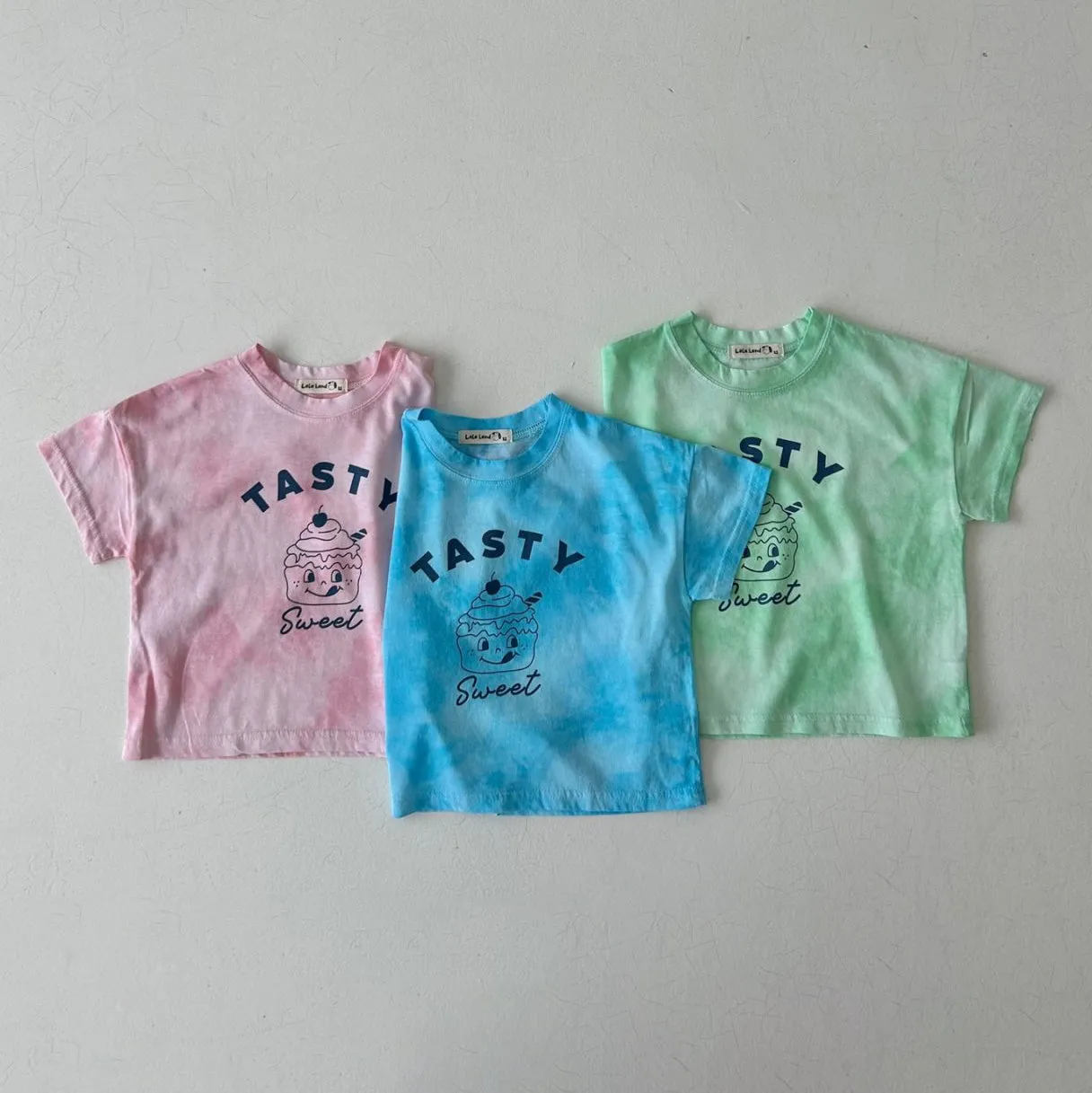 Kids Tie-Dye Cupcake Tee- Mint