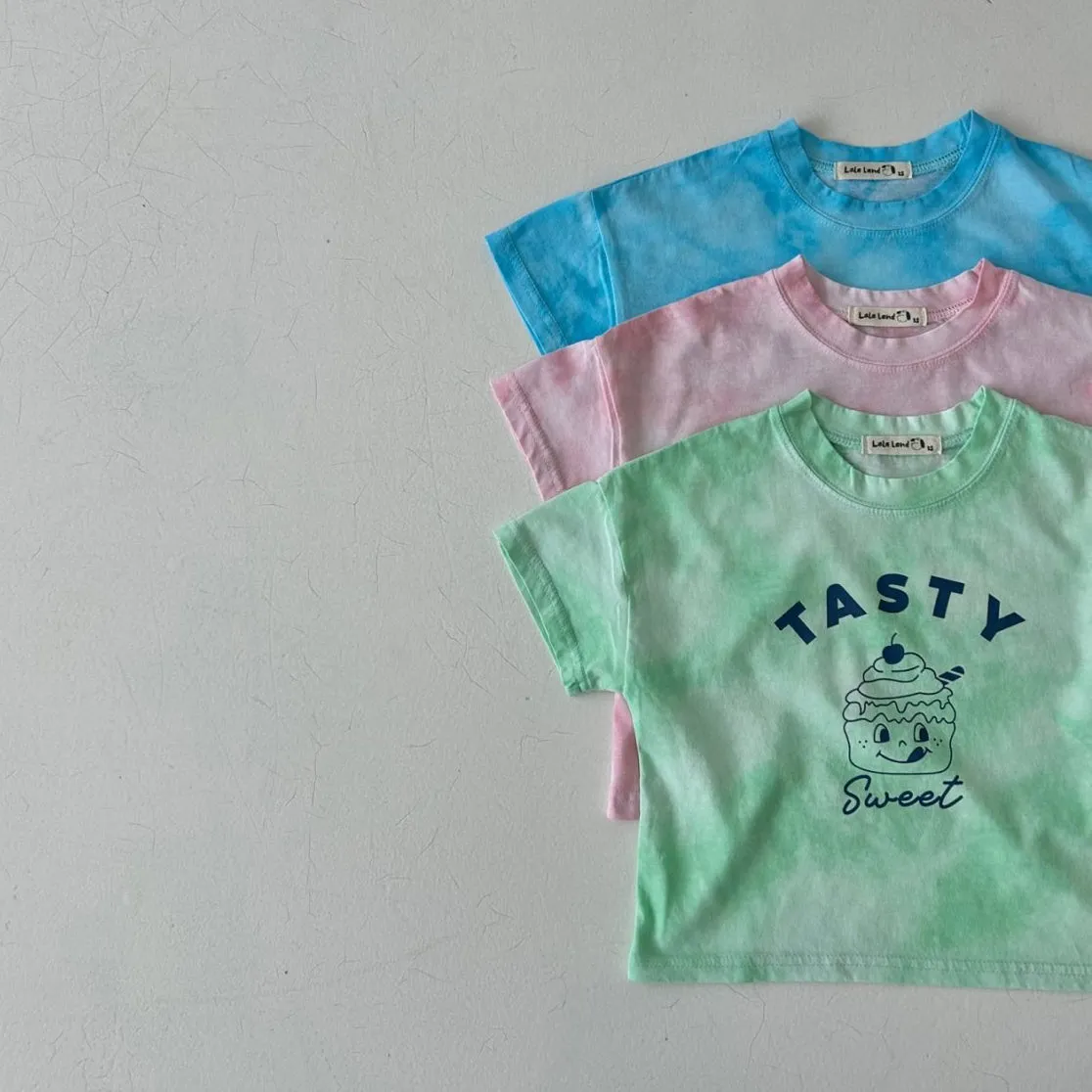 Kids Tie-Dye Cupcake Tee- Mint