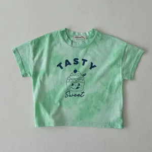 Kids Tie-Dye Cupcake Tee- Mint