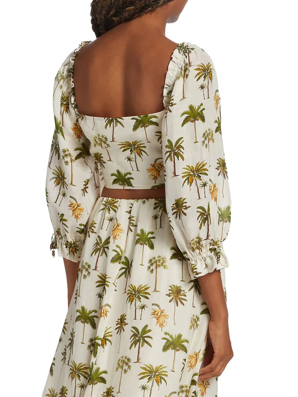 KIVARI Cropped Tie-Front Top