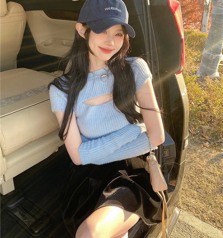 Korean Knitted Sweater Crop Tops