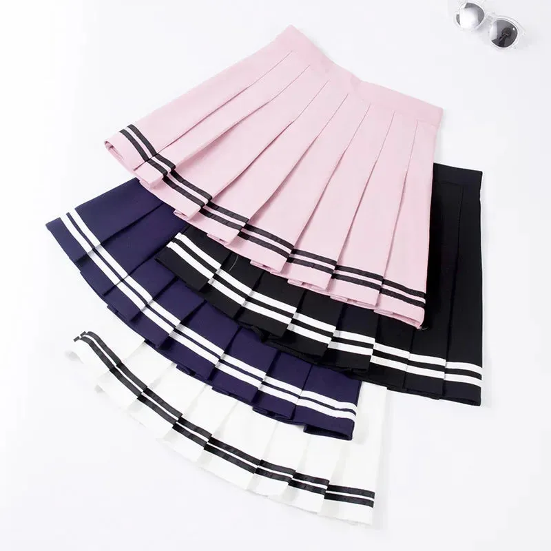 Korean Style Sexy Skirt Pleated Tennis Womens Athletic Golf Sport Outfits Workout Running Mini Harajuku Skirt