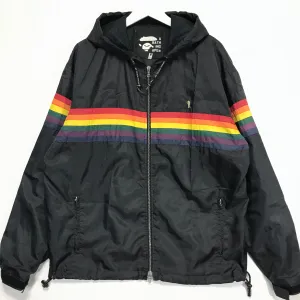 [L] A Bathing Ape Bape Vintage FOOTSOLDIER RAINBOW NYLON HOODED JACKET