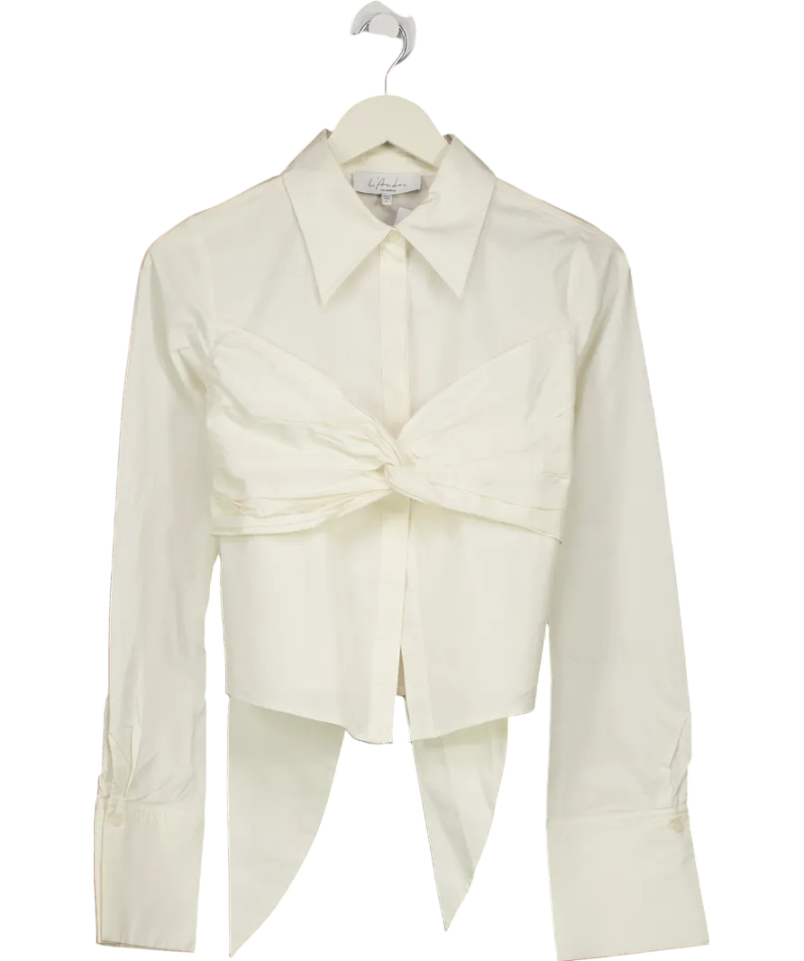 L'academie White Back Tie Shirt UK S