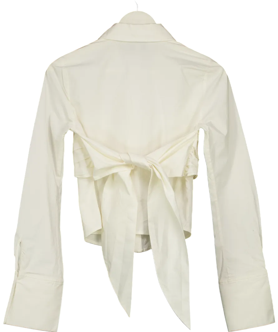 L'academie White Back Tie Shirt UK S