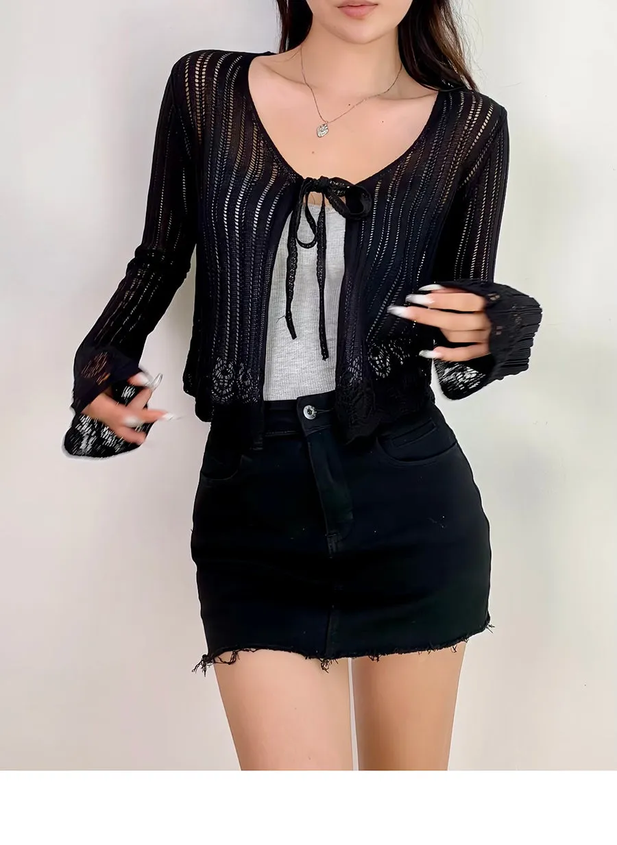 lace V-neck cardigan
