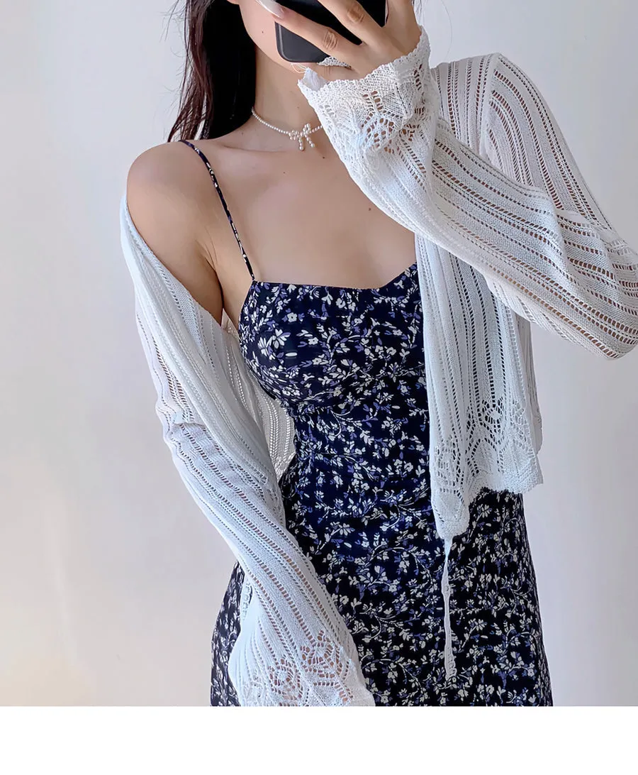 lace V-neck cardigan