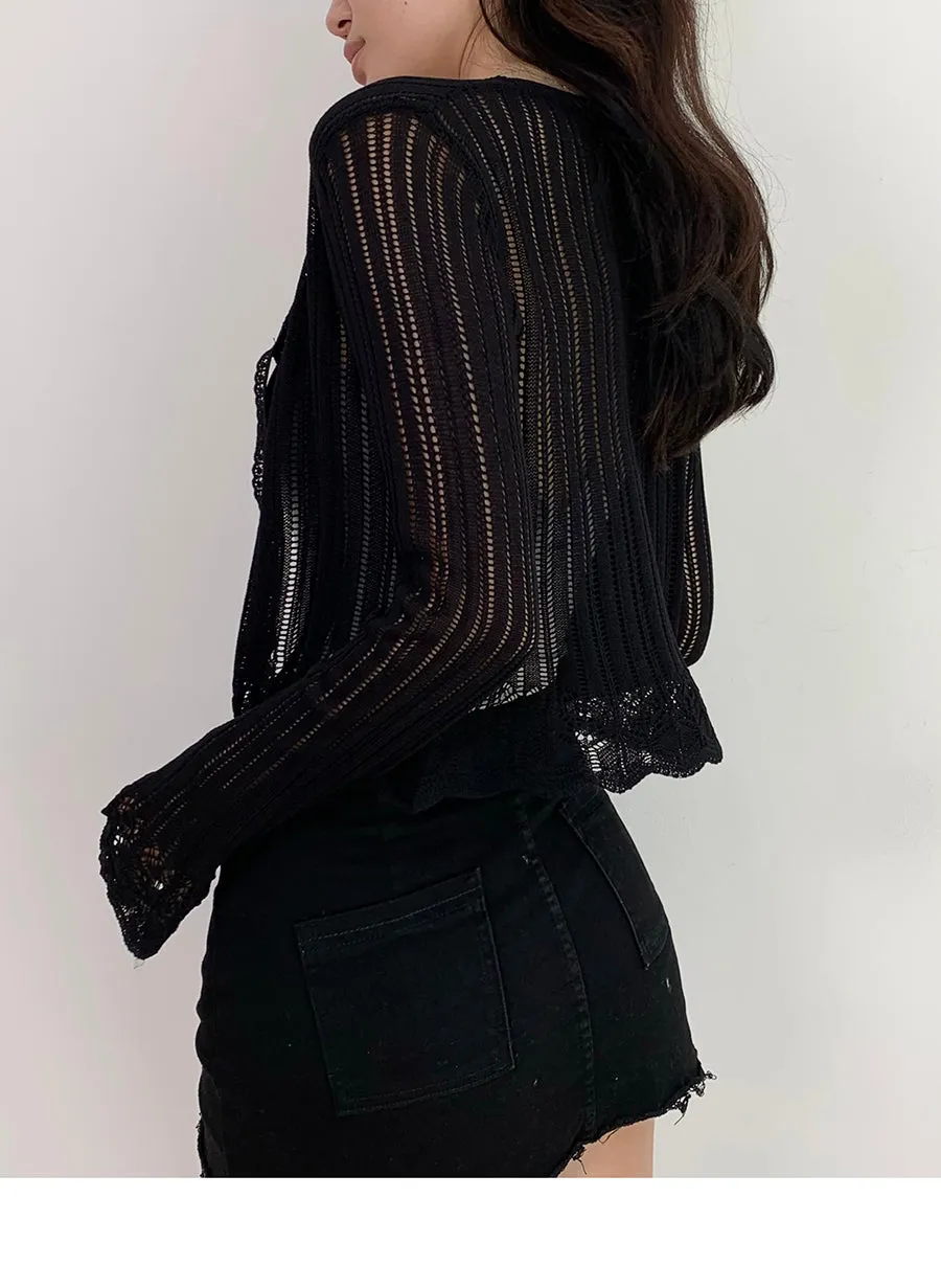 lace V-neck cardigan