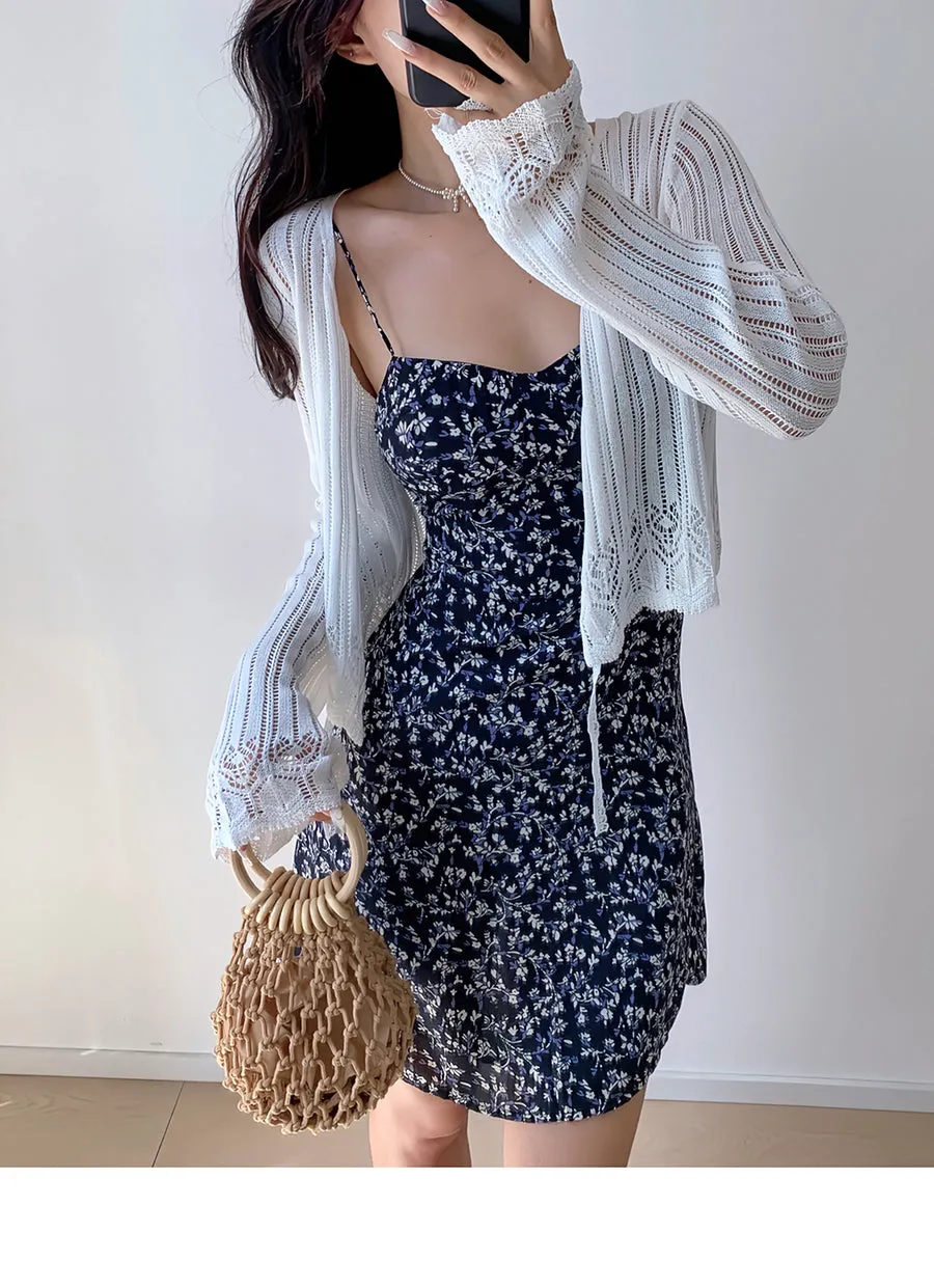 lace V-neck cardigan