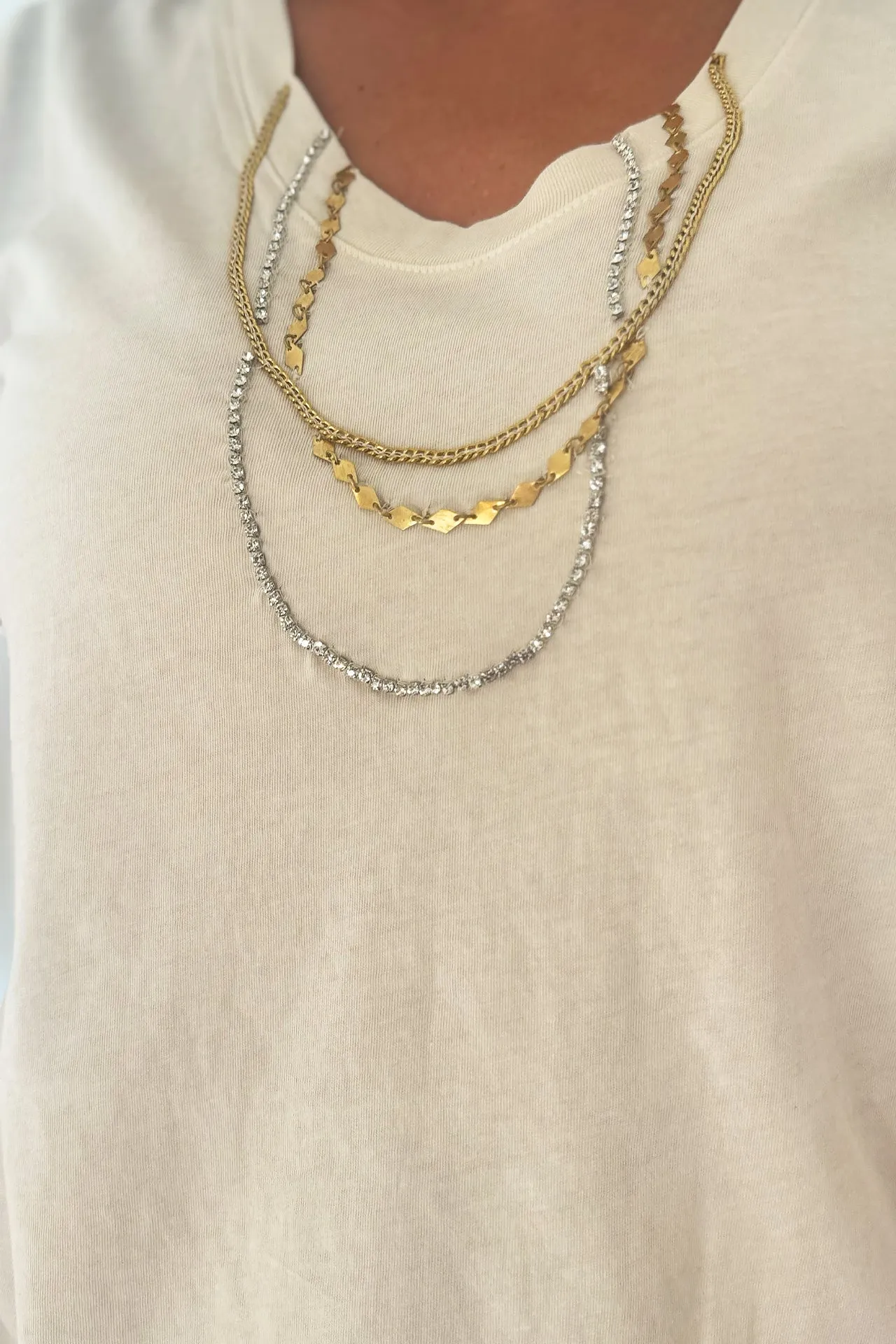 Leon & Harper Tizia Diamonds T-Shirt - Off-White