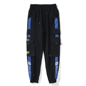 Letter Printed  Side Pocket Cargo Pants