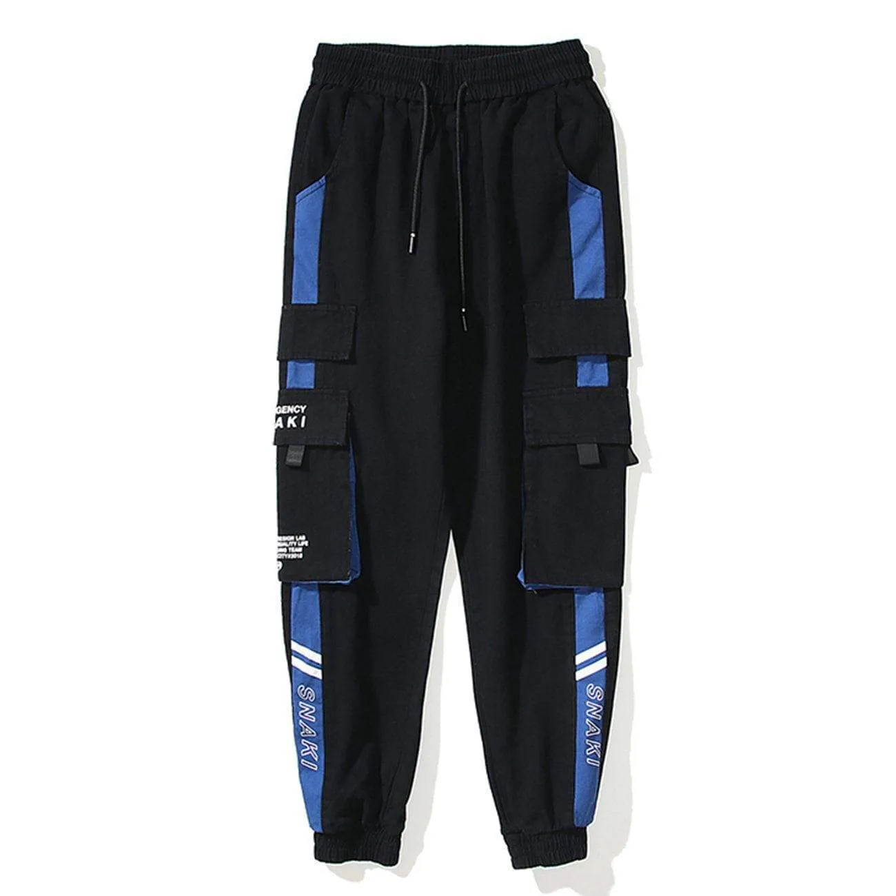 Letter Printed  Side Pocket Cargo Pants