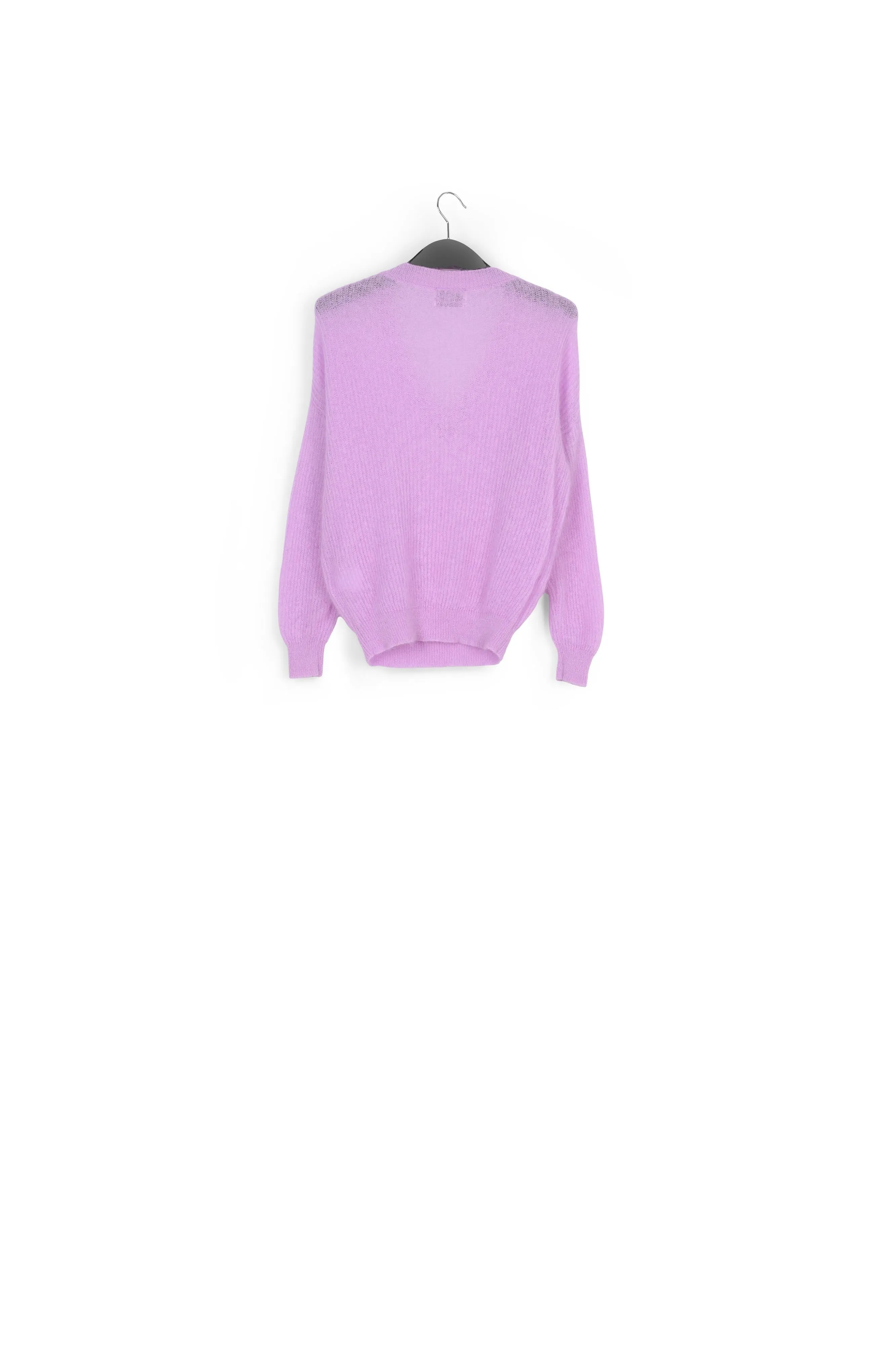 Light purple mohair blend v-neck sweater
