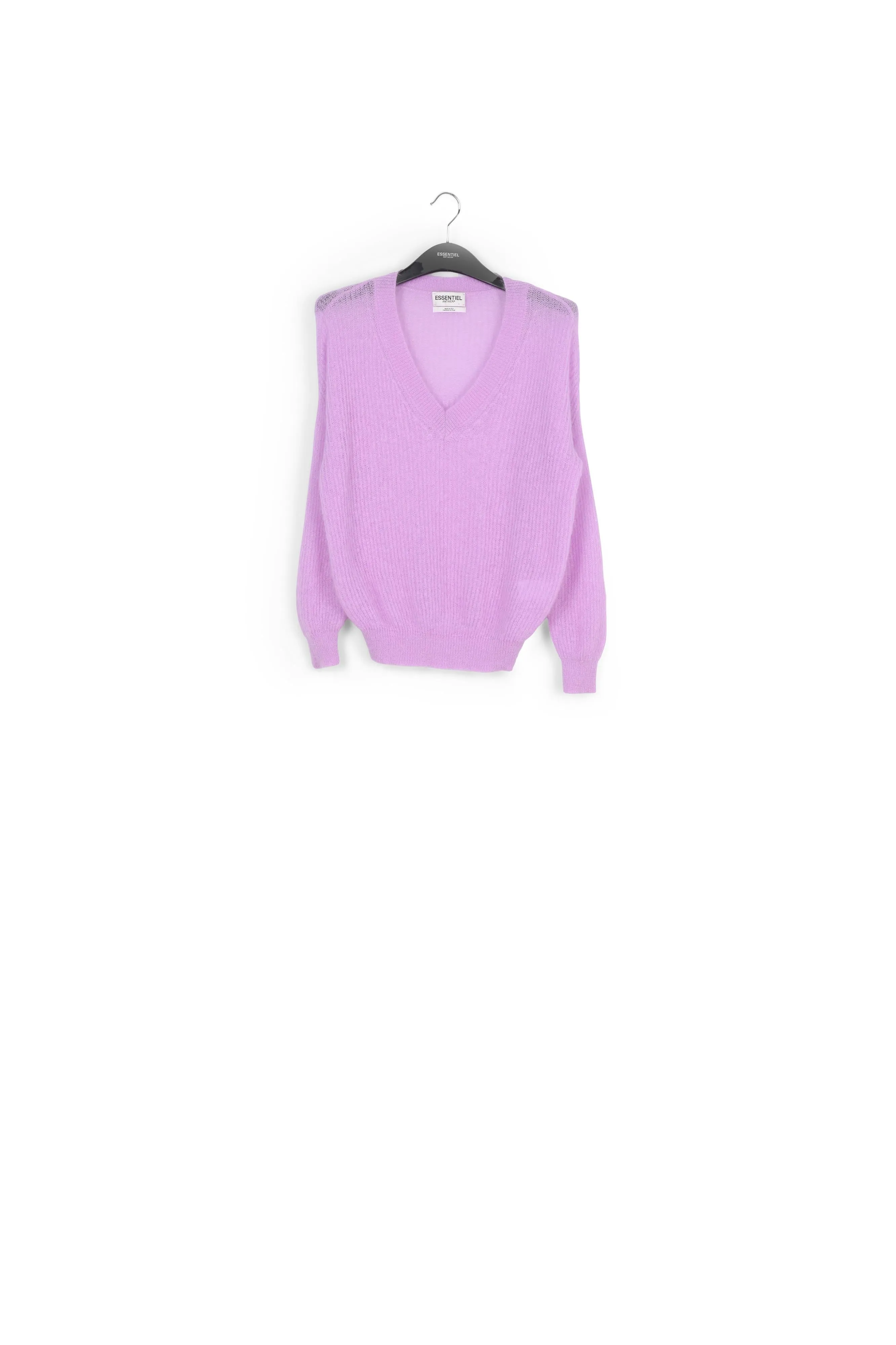 Light purple mohair blend v-neck sweater