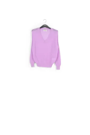 Light purple mohair blend v-neck sweater
