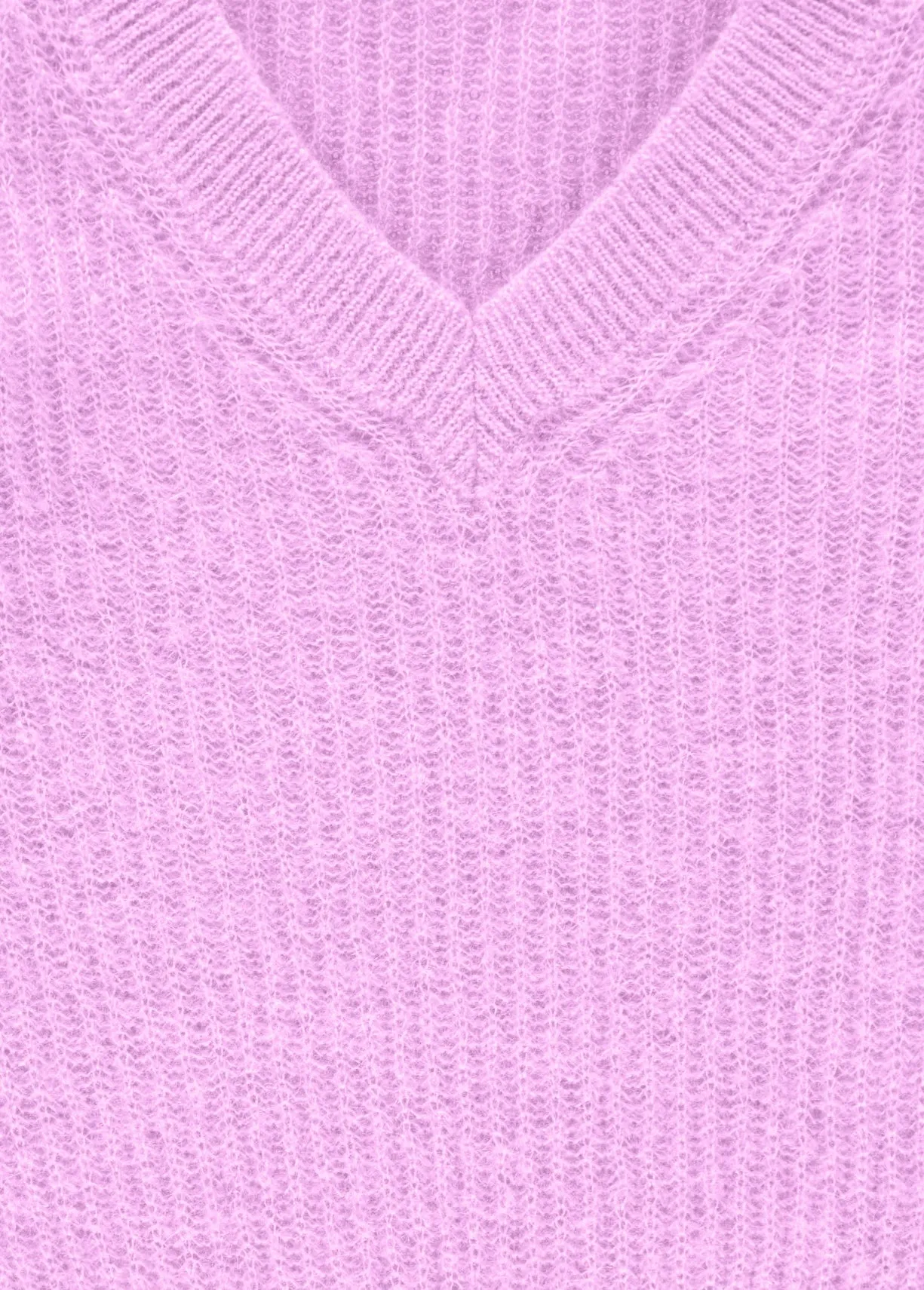 Light purple mohair blend v-neck sweater