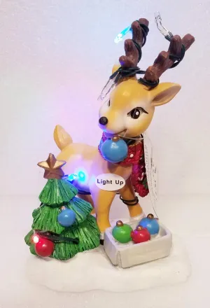 Light Up Christmas Reindeer Figurine Assortment