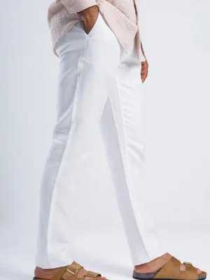 LINEN BLEND TAPERED TROUSER
