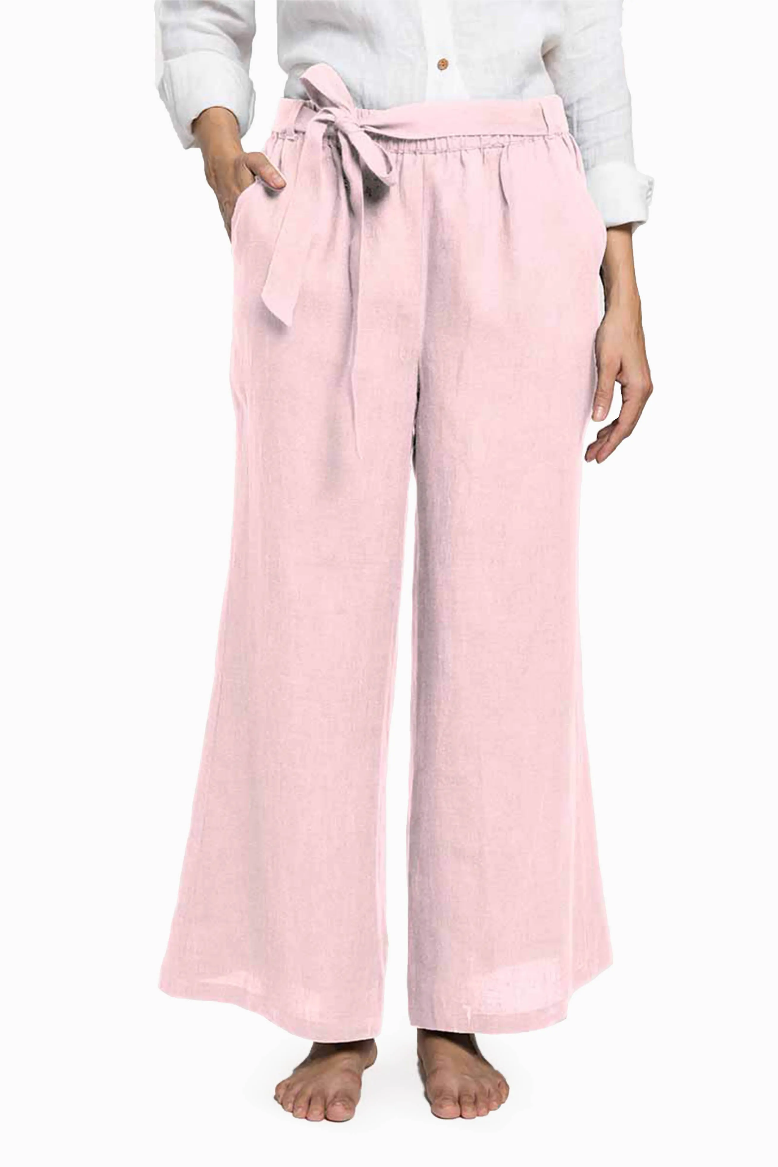 Linen Cecilia Pant-Brown Bean