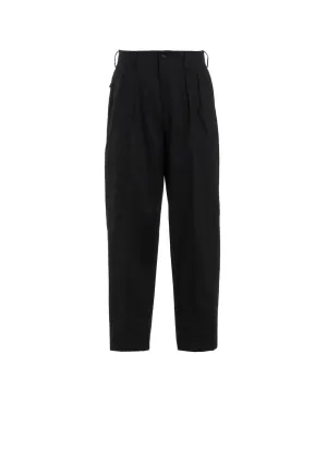 LINEN COTTON TWILL PANTS WITH 2-TUCKS