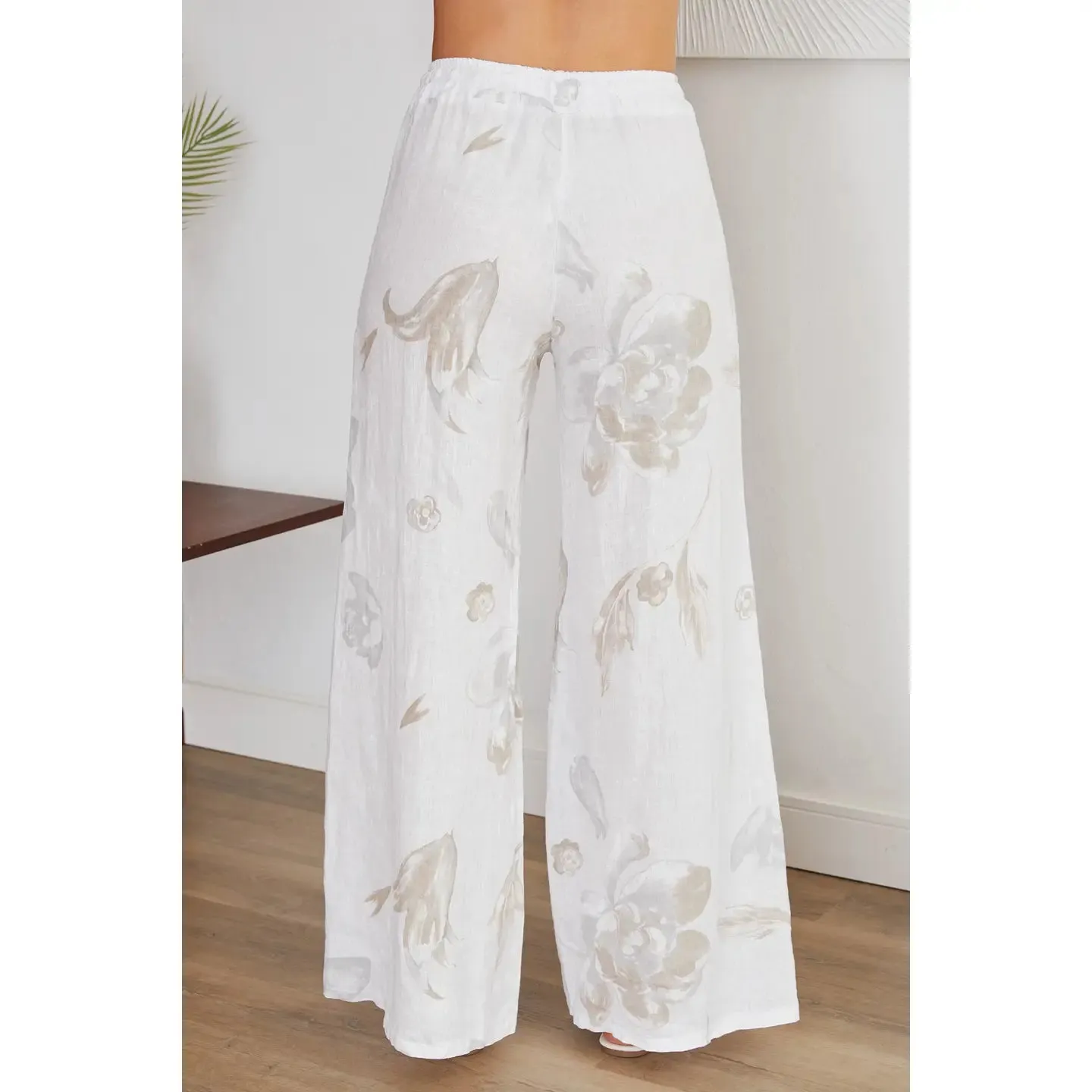 Linen Floral Pants