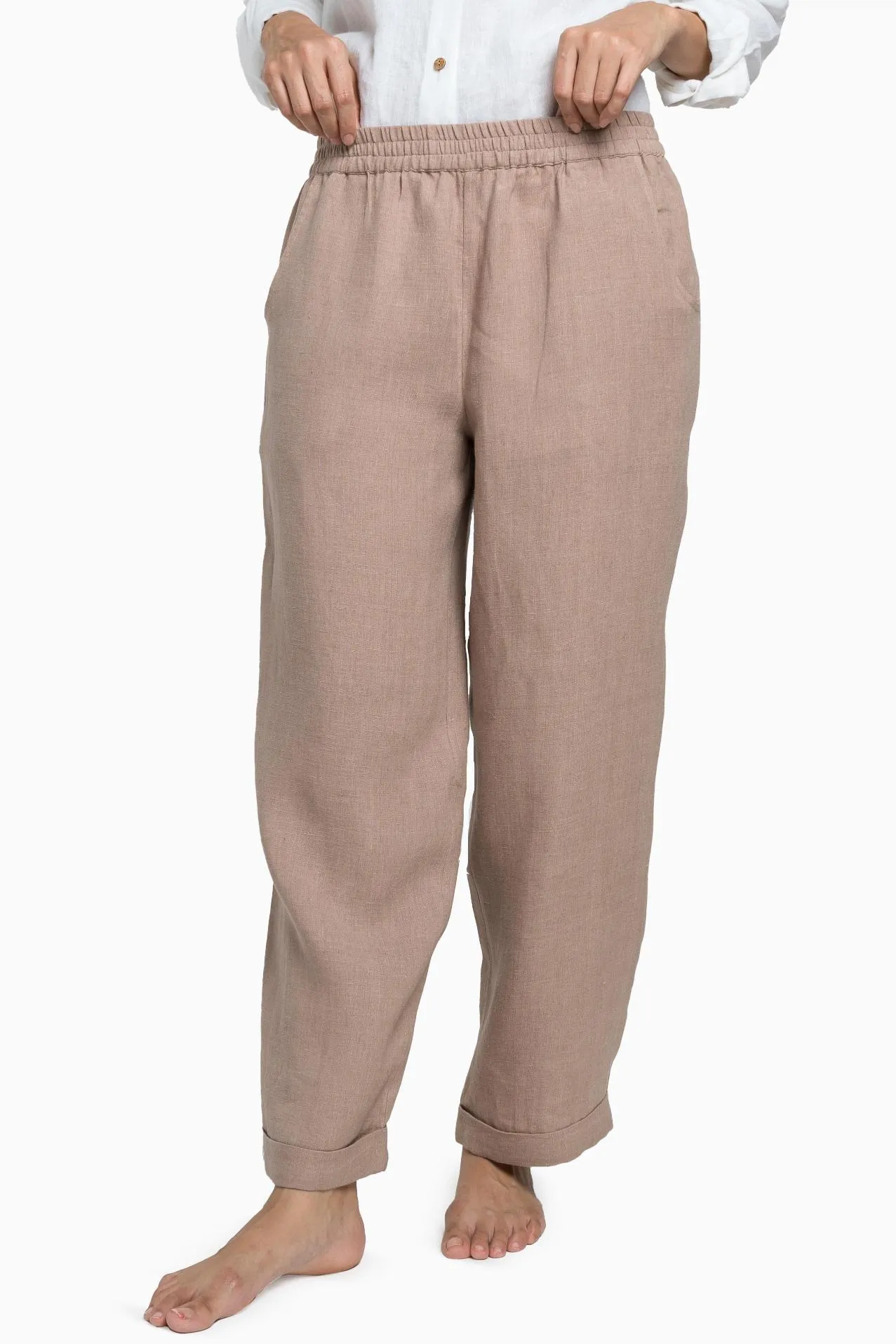 Linen Jude Pant-Petal Pink