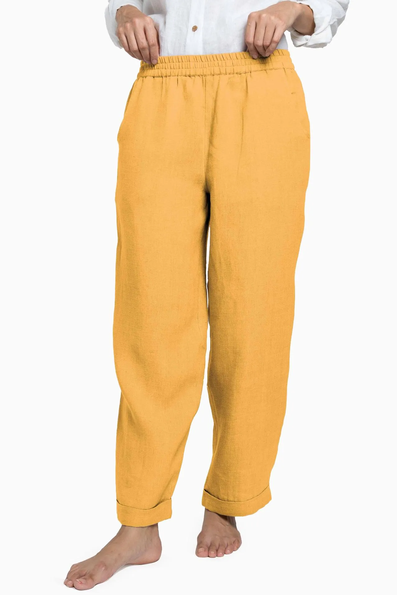 Linen Jude Pant-Petal Pink