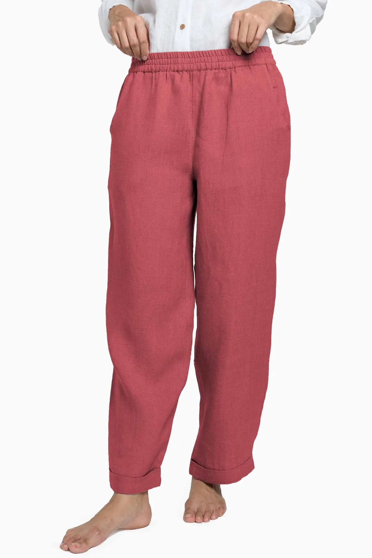 Linen Jude Pant-Petal Pink