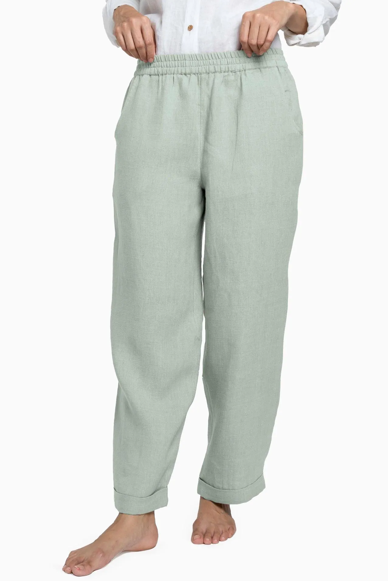 Linen Jude Pant-Petal Pink