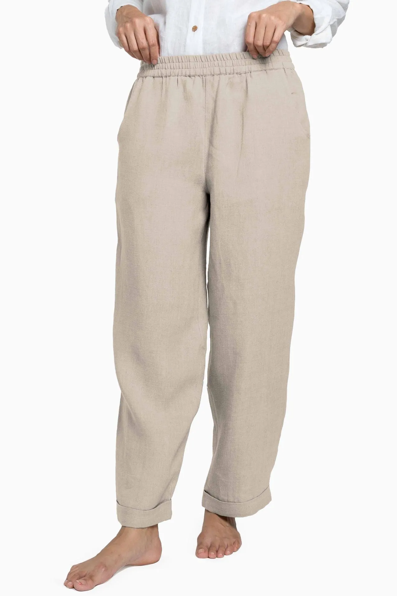 Linen Jude Pant-Petal Pink
