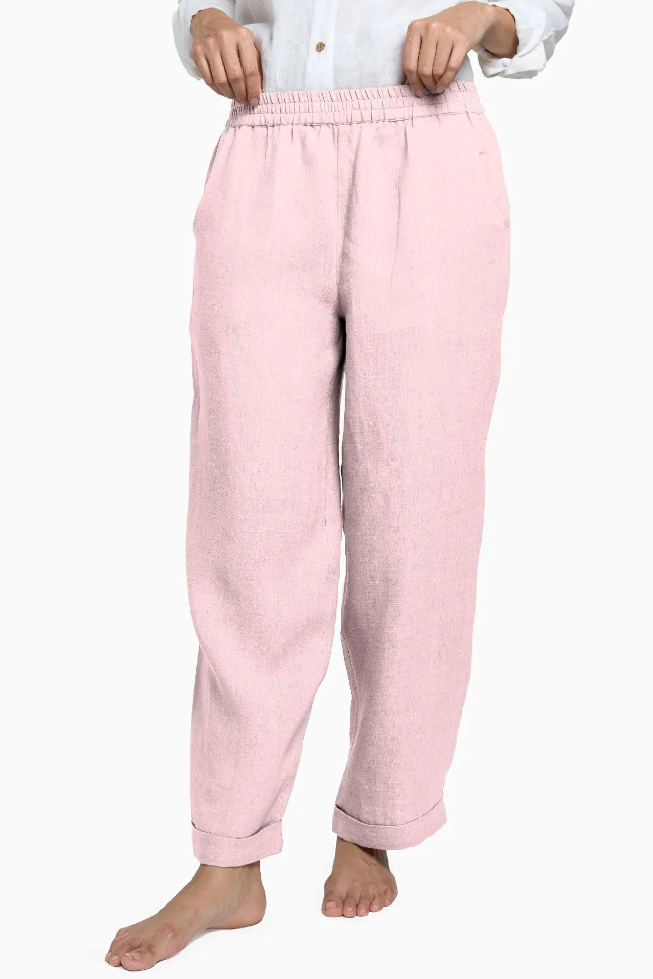 Linen Jude Pant-Petal Pink
