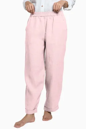 Linen Jude Pant-Petal Pink