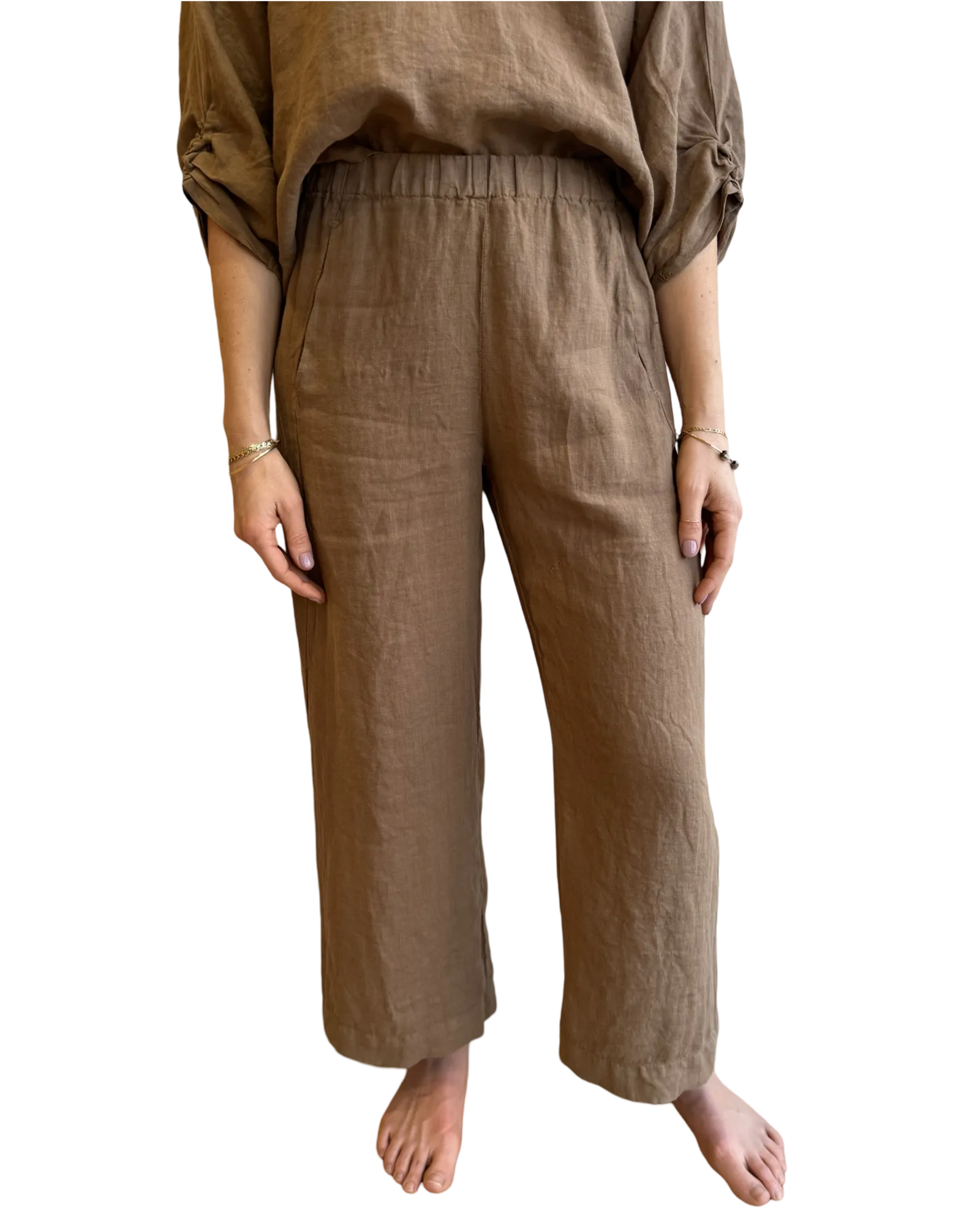 Linen LOLA pants in bark