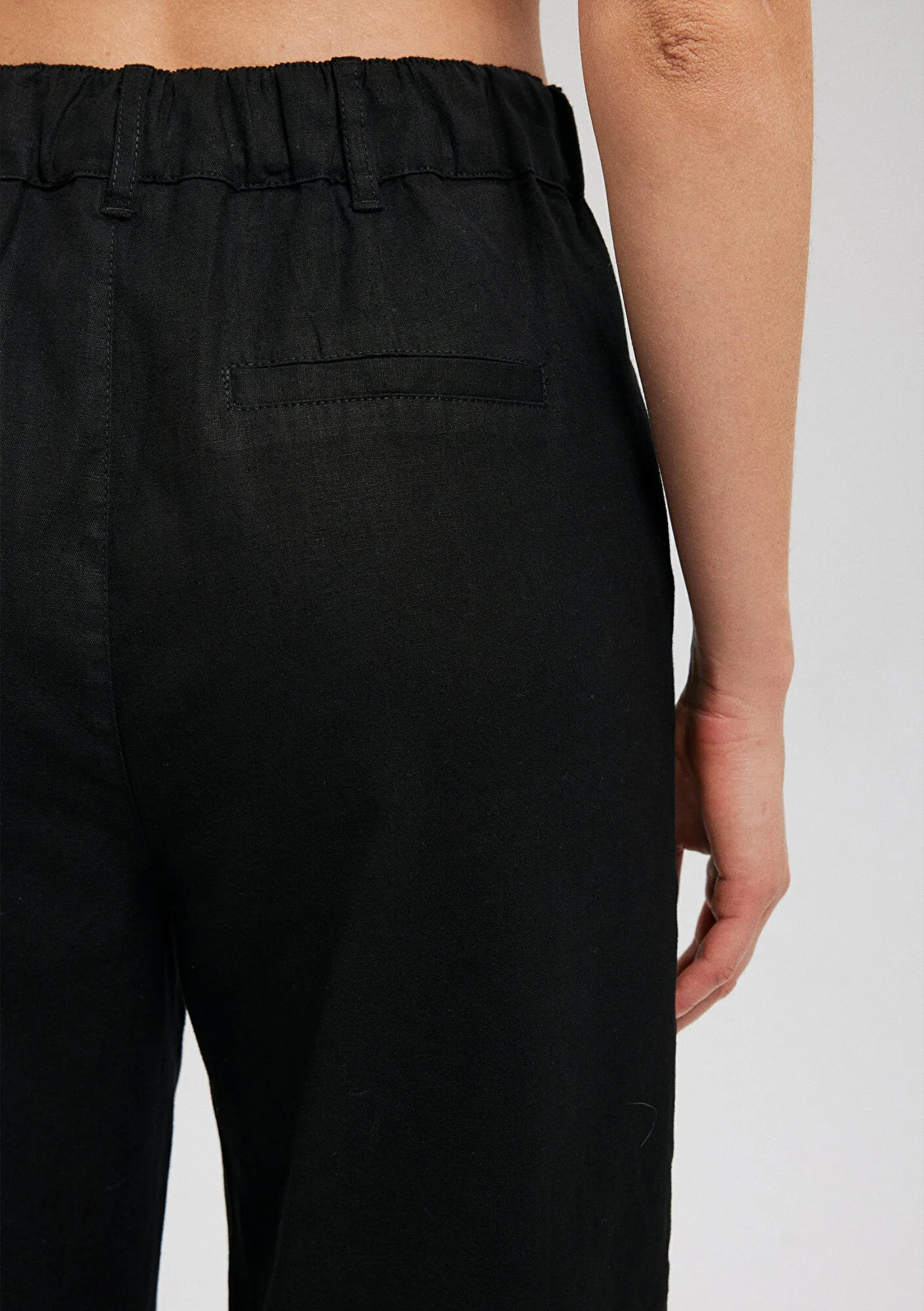 Linen Mix Black Pants