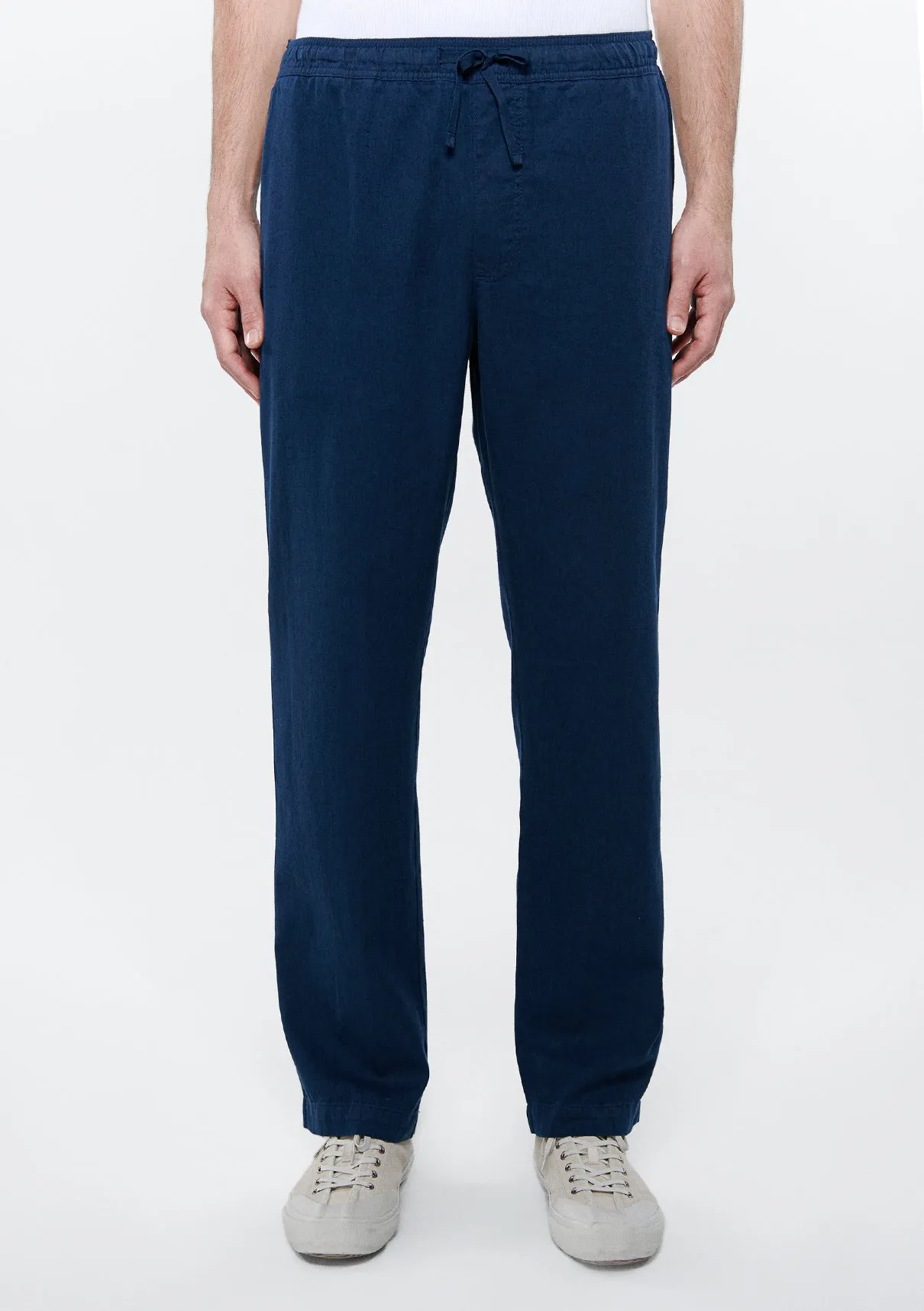 Linen Mix Blue Pants