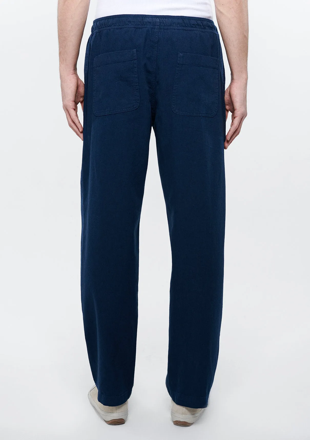 Linen Mix Blue Pants