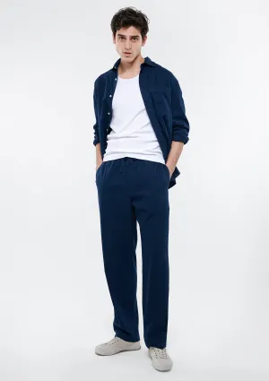 Linen Mix Blue Pants