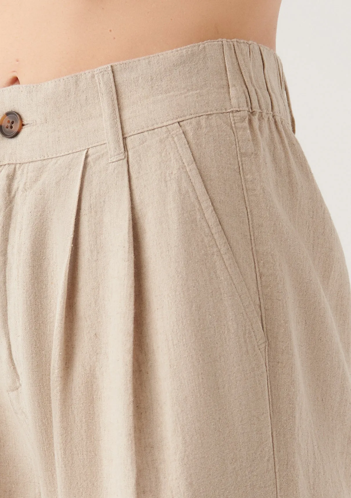Linen Mix Brown Pants